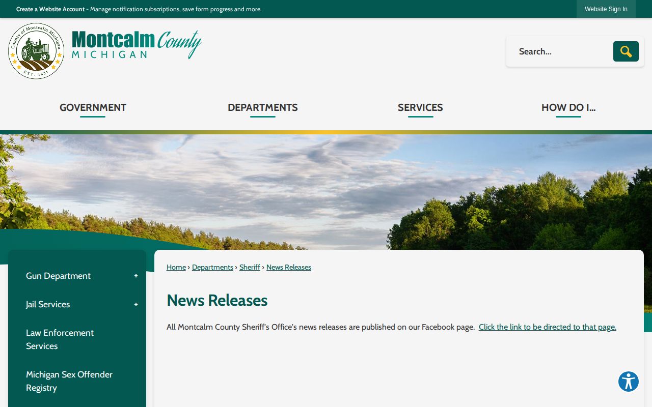 Montcalm County Sheriff news source and 24-hour release limits