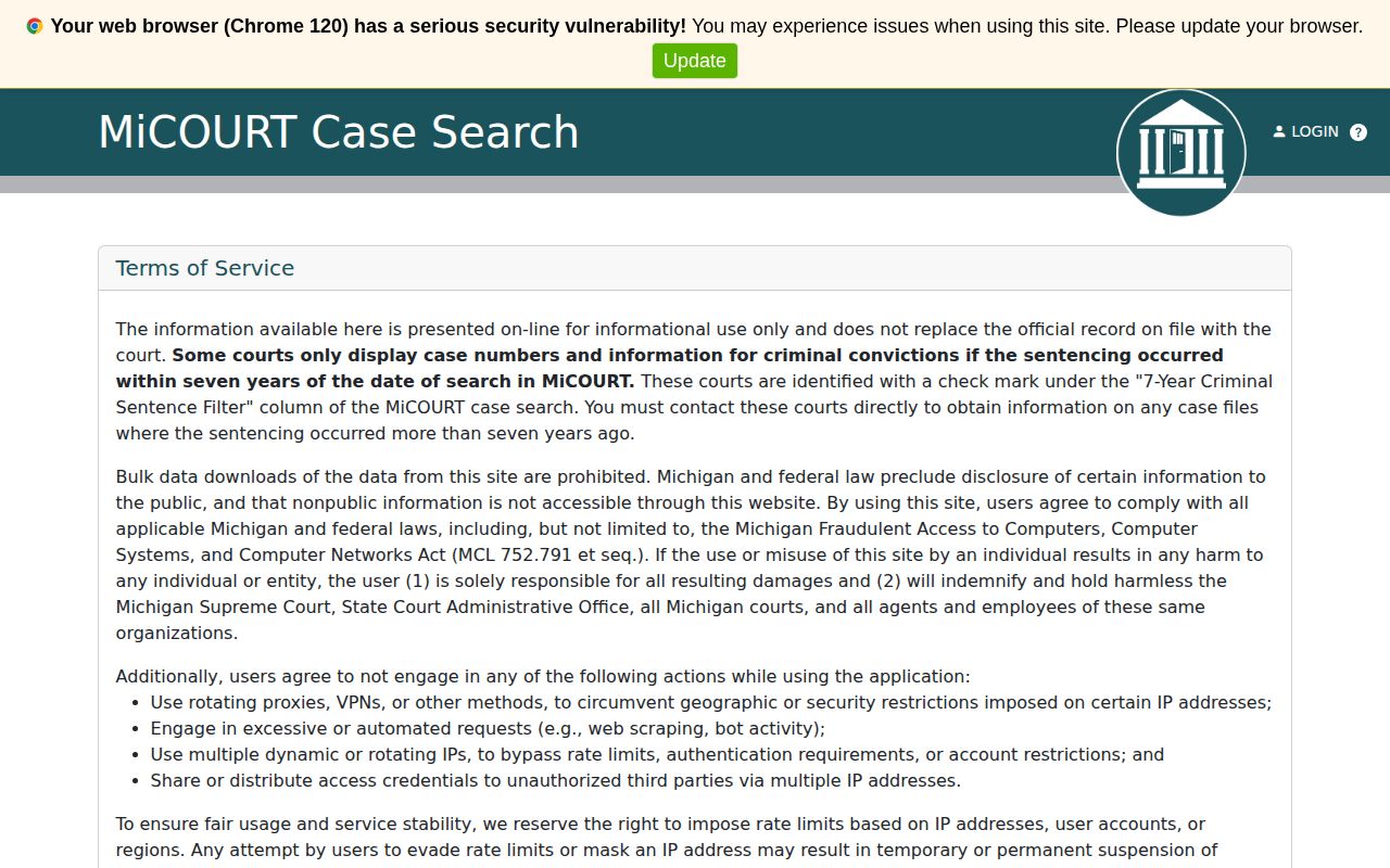 Montcalm County court search for released inmate disposition records